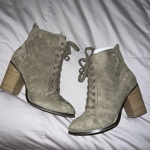 Candie’s Heel Faux-Suede Boots